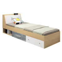 Dřevěná postel Pete 90x200, úložný prostor, bez matrace