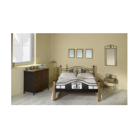 Kovová postel Elba Rozměr: 90x200 cm, barva kovu: 1B hnědá stříbrná pat.