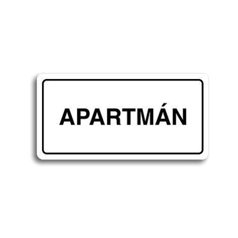 Accept Piktogram "APARTMÁN" (160 × 80 mm) (bílá tabulka - černý tisk)