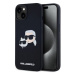 Karl Lagerfeld Liquid Silicone Double Heads MagSafe Zadní Kryt pro iPhone 14 Black