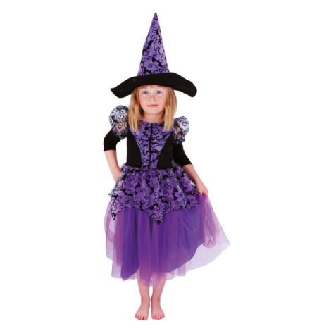 RAPPA - Dětský kostým čarodějnice fialová (M)