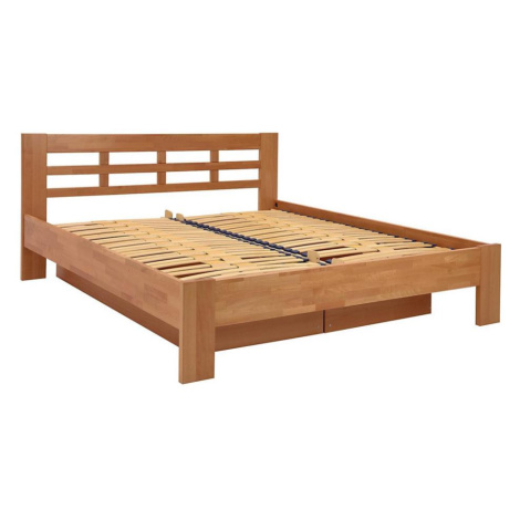 Dvoulůžková postel z masivu s úložným prostorem ANGELA 180x200 cm švestka 8590828141587