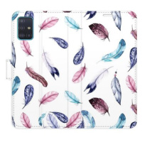 iSaprio flip pouzdro Colorful Feathers pro Samsung Galaxy A51