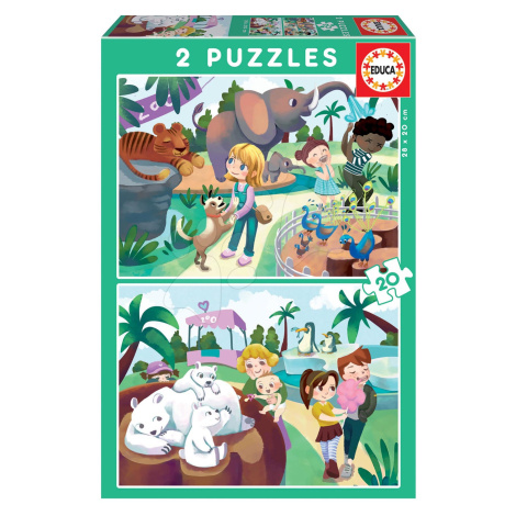 Puzzle At the ZOO Educa 2 x 20 dílků od 4 let