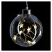 Solight LED vánoční koule skleněná, 10LED, 2x AA, IP20 1V204