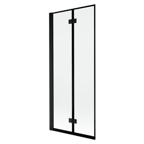 MEXEN MIST vanová zástěna 80x150 cm 6mm 2-s, černá, okraj, levá 8A9-080-002-70-70-L