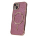 Silikonové TPU pouzdro Mag Glitter Chrome pro iPhone 15, růžová