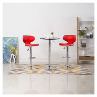 323645 vidaXL Bar Stools 2 pcs Red Faux Leather