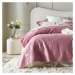 Růžový velurový přehoz na postel Feel 220 x 240 cm