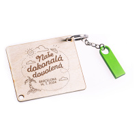 FK Klíčenka s kovovým mini USB flash diskem 16 GB - NAŠE DOKONALÁ DOVOLENÁ