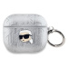 Karl Lagerfeld PU Embossed Karl Head Pouzdro pro AirPods 3 Silver