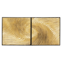 KARE Design Obraz plastika Wave Gold (set 2 kusů)