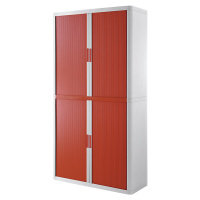 Paperflow Žaluziová skříň easyOffice®, 4 police, výška 2040 mm, červená / bílá