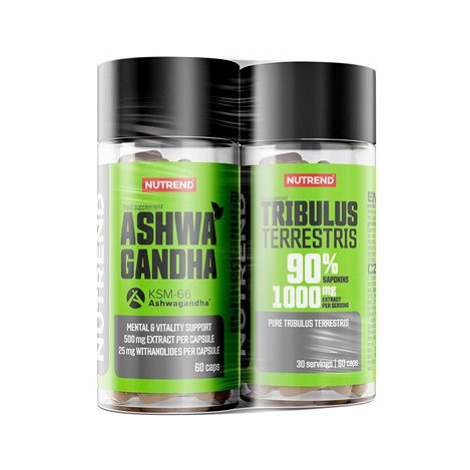 Nutrend Ashwagandha 60 kapslí + Tribulus Terrestris 60 kapslí