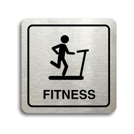 Accept Piktogram "fitness IV" (80 × 80 mm) (stříbrná tabulka - černý tisk)