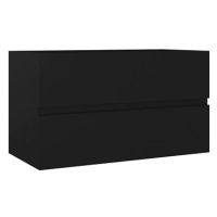 Shumee Skříňka pod umyvadlo - černá, 80 × 38,5 × 45 cm, dřevotříska