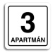 Accept Piktogram "3 apartmán" (80 × 80 mm) (bílá tabulka - černý tisk)