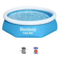 BESTWAY 57450 - Nadzemní bazén kruhový 244 x 61 cm + kartušová filtrace