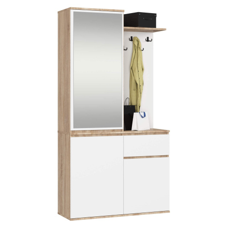 Ak furniture Předsíňová stěna Entro bílá/dub sonoma