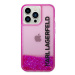 Karl Lagerfeld KLHCP14LLCKVF hard silikonové pouzdro iPhone 14 PRO 6.1" pink Liquid Glitter Elon