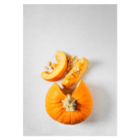 Umělecká fotografie Sliced pumpkin on white background, Claudia Totir, (30 x 40 cm)