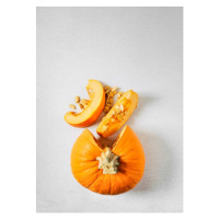 Fotografie Sliced pumpkin on white background, Claudia Totir, 30 × 40 cm