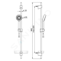 Hansa 44670133 - Set sprchové hlavice 3 proudy, tyče, mýdlenky a hadice, ECO, chrom