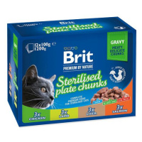 BRIT Premium by Nature for Cats STERILISED PLATE CHUNKS 12x 100 g