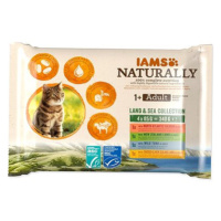 IAMS Naturally mořské a suchozemské maso v omáčce multipack 4 x 85 g