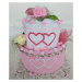 VER Textilní dort dvoupatrový růžovo/bílý