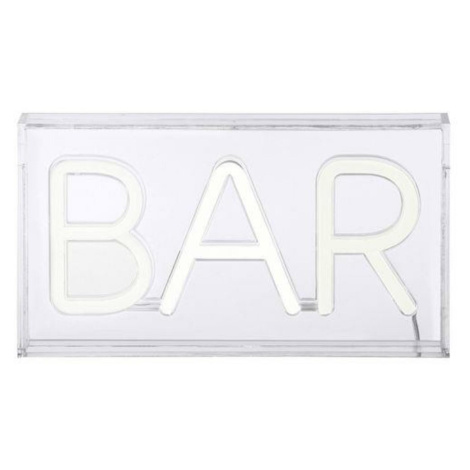 LEUCHTEN DIREKT is JUST LIGHT LED nástěnné svítidlo bílé nápis BAR, USB, dekorační šňůrový vypín