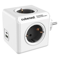 Cubenest Powercube Original USB PD 20W, A+C, 4x zásuvka, bílá/šedá - Schuko