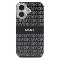 Zadní kryt DKNY PC/TPU Repeat Pattern Tonal Stripe Magsafe pro Apple iPhone 16, černá