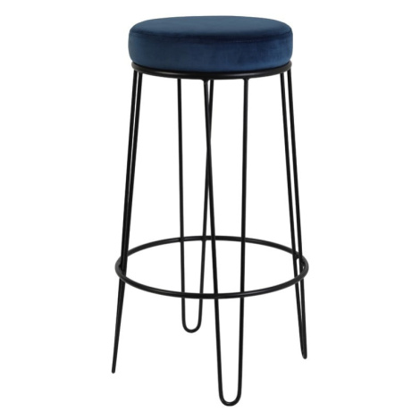 Tmavě modrá sametová barová židle Alice – Light & Living