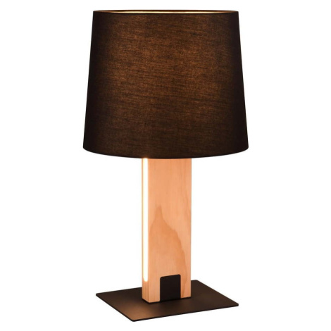 LED stolní lampa v černé a přírodní barvě s textilním stínidlem (výška 50 cm) Rahul – Trio
