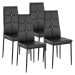 tectake 402545 4 jídelní židle, ozdobné kamínky - černá - černá