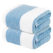 LIVARNO home Prémiový froté ručník, 50 x 100 cm, 500 g/m2, 2 kusy (modrá/bílá)