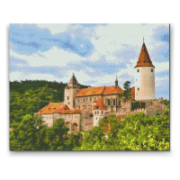 Painting Queens Diamantové malování Hrad Křivoklát, 60 × 80 cm, bez rámu, hranaté