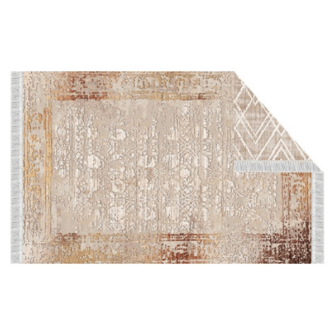 Oboustranný koberec, béžová/vzor, 80x150, NESRIN Tempo Kondela