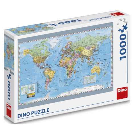Politická mapa světa 1000 puzzle Dino