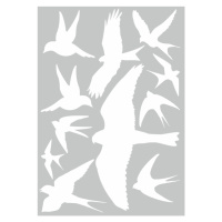 Silueta dravce proti narážení ptáků - samolepící fólie - 11 dravců na archu 30 x 40 cm Dravci - 