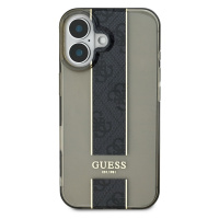 Zadní kryt Guess IML Middle 4G Stripe pro Apple iPhone 16, černá