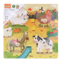 Viga Toys puzzle s kolíky Farma