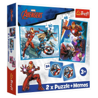 Sada 3v1 Avengers Hrdinové v akci (2x puzzle + pexeso)