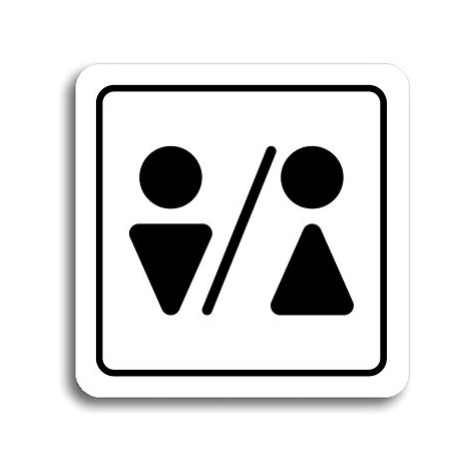 Accept Piktogram "WC muži, ženy III" (80 × 80 mm) (bílá tabulka - černý tisk)