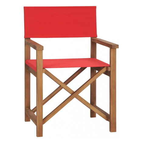 Režisérská židle teakové dřevo Dekorhome Šedá vidaXL