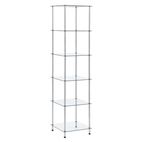vidaXL 6patrová police průhledná 40 × 40 × 160 cm tvrzené sklo