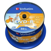 VERBATIM DVD-R AZO 4,7GB, 16x, printable, spindle 50 ks