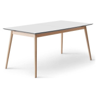 Rozkládací jídelní stůl s bílou deskou v bílo-přírodní barvě 100x210 cm Meza – Hammel Furniture