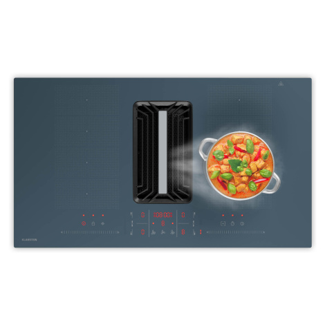 Klarstein AirJet FlexPro Down Air System, Indukční varná deska + digestoř, Flexi zóna, Booster